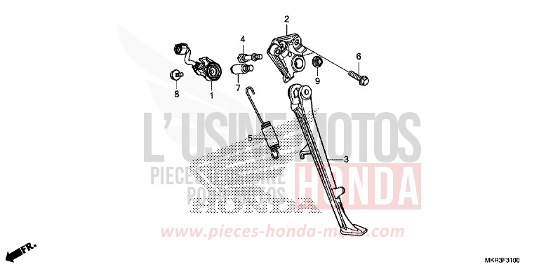 BEQUILLE von CBR1000RR SP SP1 SP2 GRAND PRIX RED (R380) von 2020